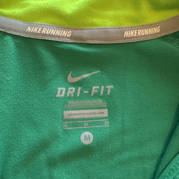 Nike Running Mens Large Green Quarter Zip Pullover Element Training Shirt - Picture 2 of 7